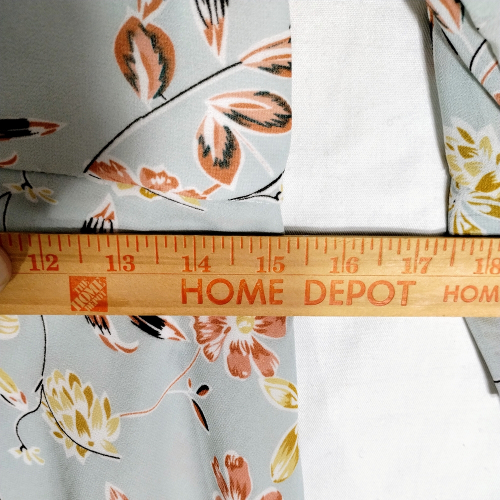 Natura Knee Length Dress Sz Medium Blue Floral Flowy Boho Cottagecore Peasant - Picture 13 of 15